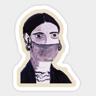 Woman wearing a mask Sticker